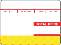 Label Red/Yellow Sell By 64mm x 47mm